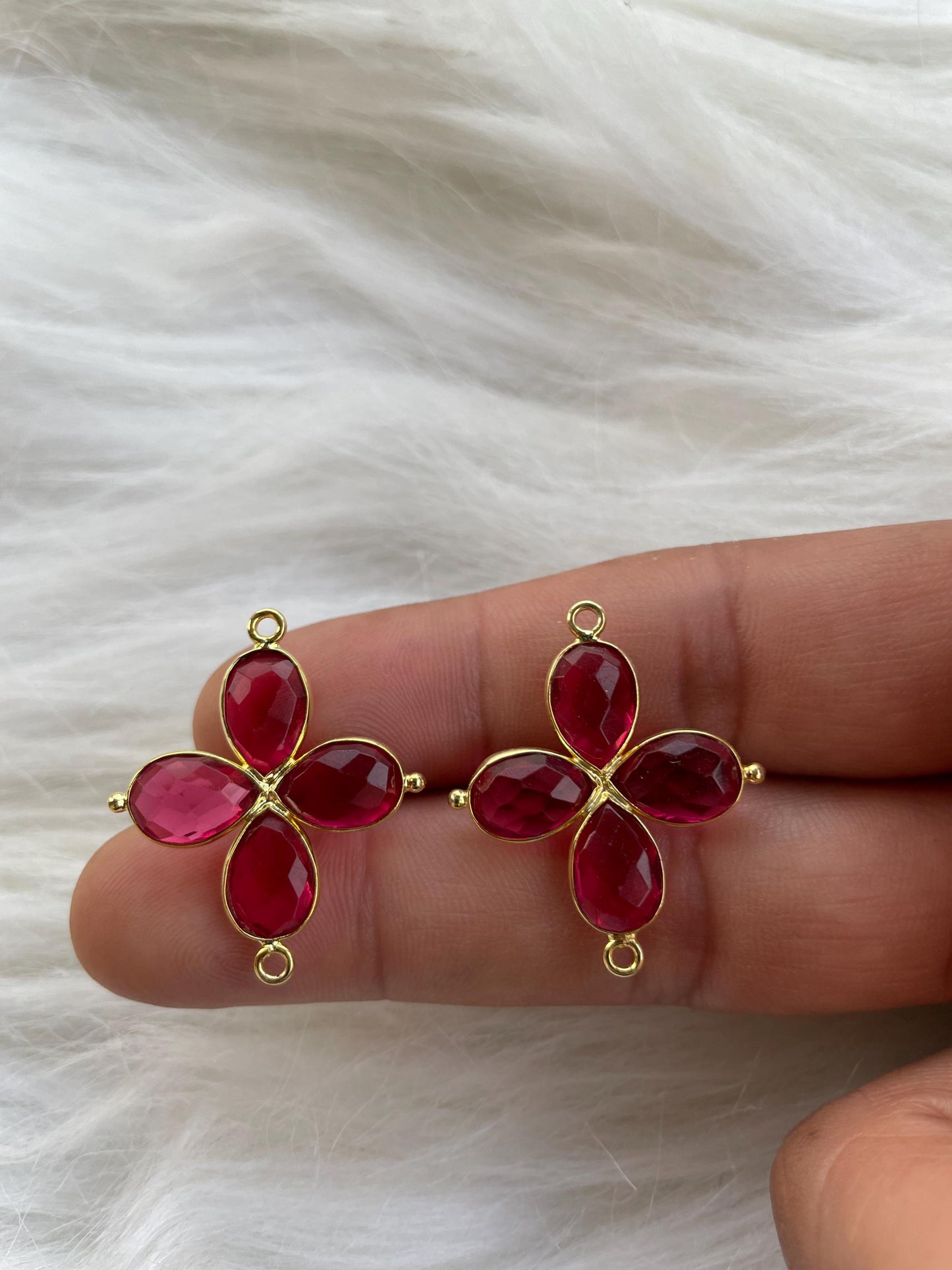 Pink Tourmaline Teardrop Pendant,Gemstone jewelry,Tourmaline Bezel connectors,Pink Tourmaline Bracelet,Double Loop connector,Gifts ,P122