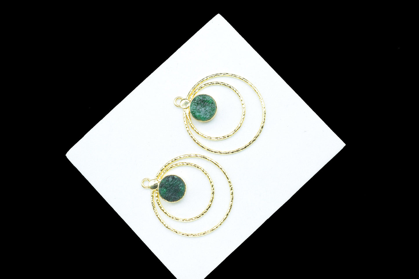 Green Druzy Round Bezel Connector,designer Bezel Connectory,Green DruzyGemstone Pendant,Jewelry Findings,Druzy Earrings Connector,B'Gifts