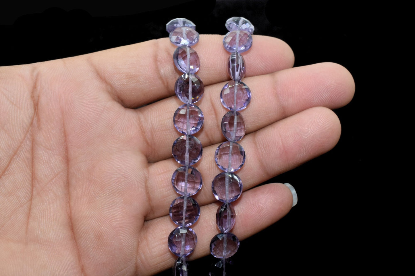 Genuine Natural Amethyst Coin,10mm Round Briolette,Purple Drilled Faceted Gemstone,February Birthstone,Faceted Coin Shape Briolettes,