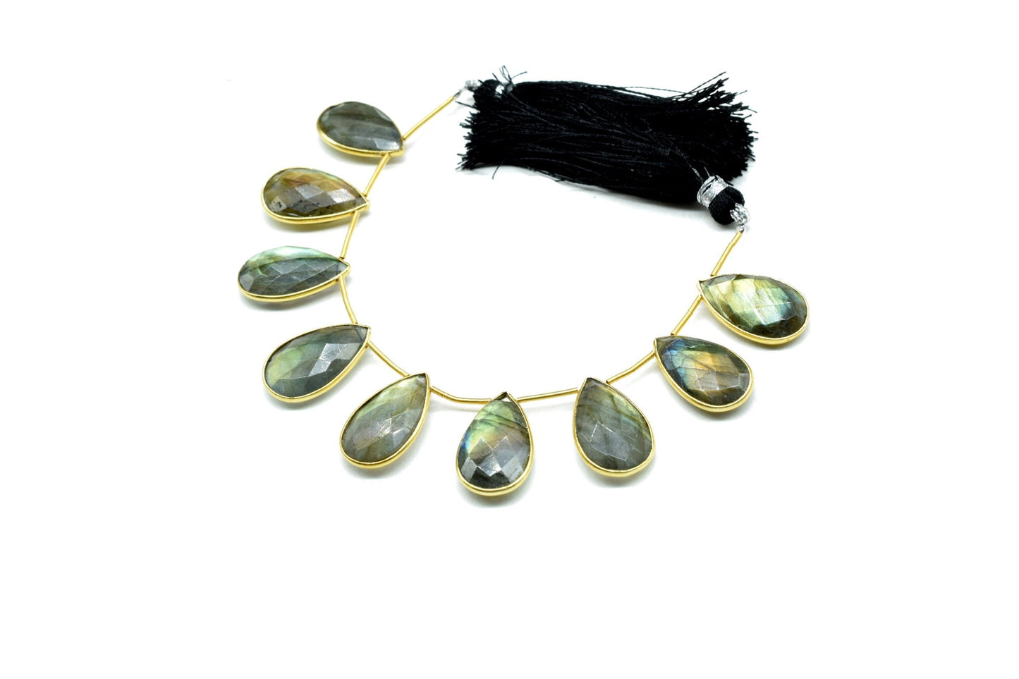 Labradorite 12x20mm Gold plated charms 11 pieces strand,Labradorite Charm,Making Jewelry Supplies,Natural  charms,jewelry,Labradorite beads