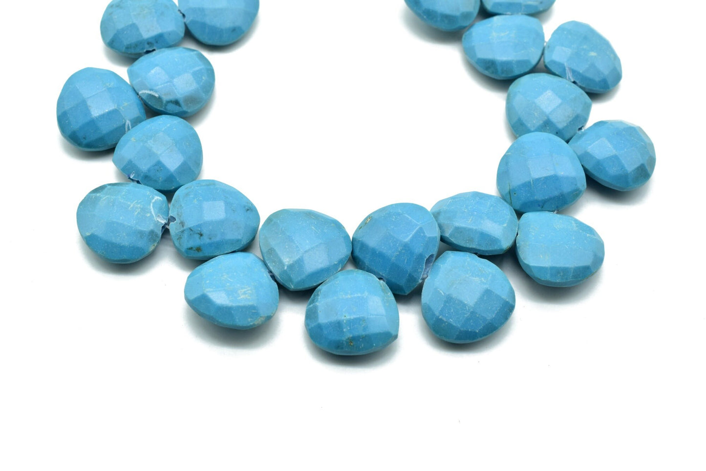 Blue Turquoise 14mm Heart shape Briolettes,Turquoise briolettes for making jewelry,Sky blue Turquoise Briolettes,Turquoise Heart briolettes