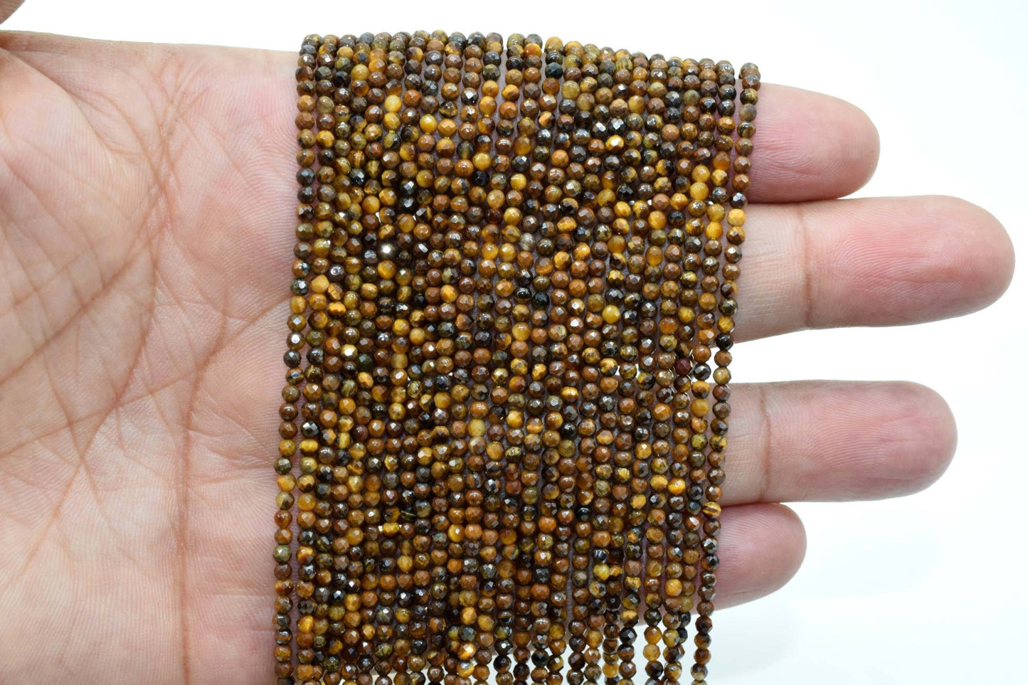 AAA Tiger Eye Faceted beads,Gemstone Rondelle Beads,Jewelry Making beads,Yellow Tiger beads,2-2.5mm beads,micro Faceted beads,13 inch strand