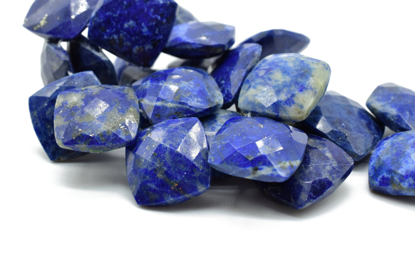 Lapis Lazuli Faceted Cushion Briolettes,Lapis Lazuli Square briolettes,Lapis Lazuli briolettes strand,Lapis Lazuli 14mm briolettes beads