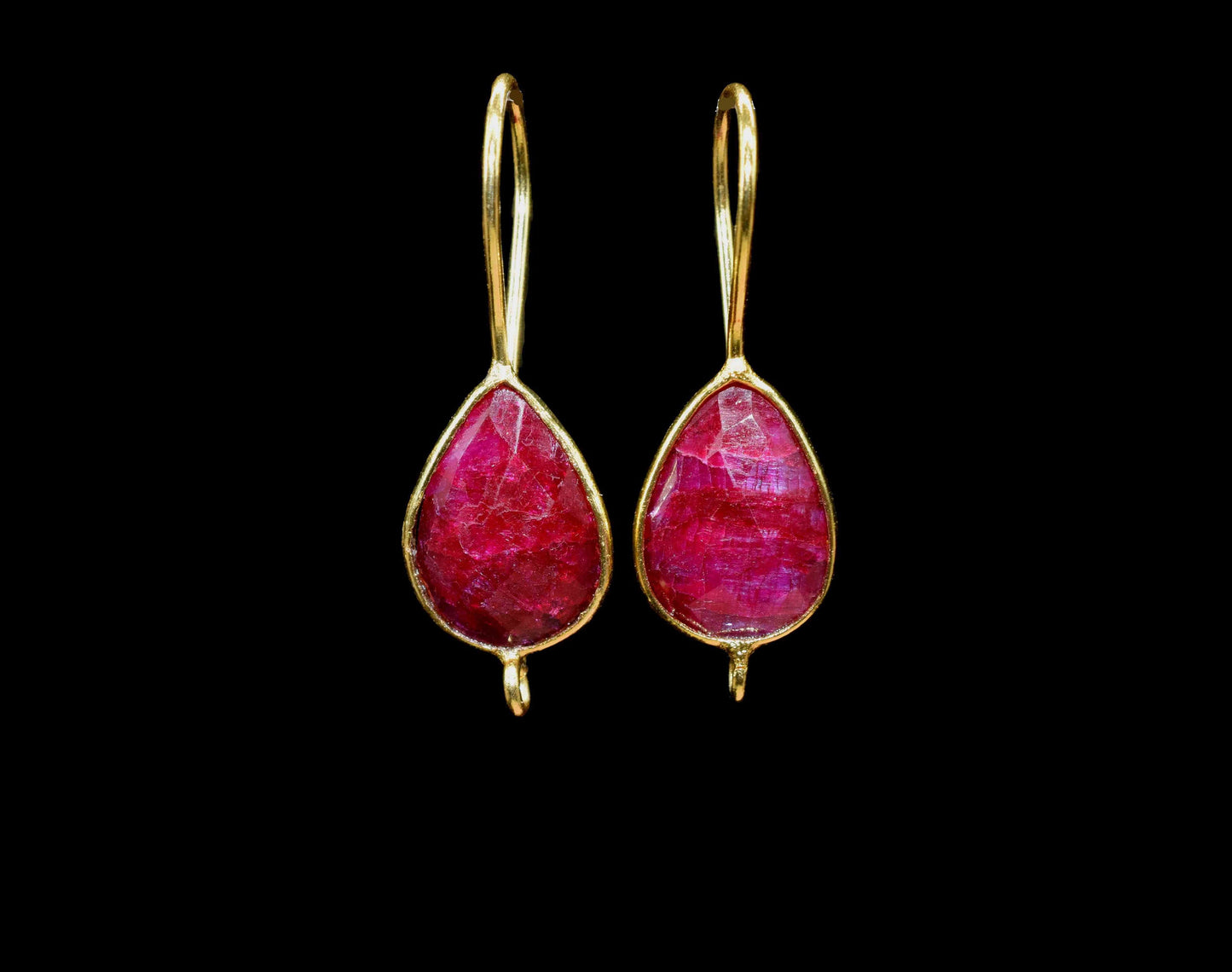 Ruby 9x13mm Teardrop Shape Earring,Gemstone Ruby Component Jewellery,Finding Connector,Ruby Gemstone Bezels Charms,Component Jewellery,Gift