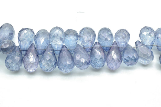 AAA Quality Iolite drop Briolettes,Iolite Beads,Iolite Faceted Pear Briolette,Iolite 8" Strand, wholesale, custom orders, mystic, drilled