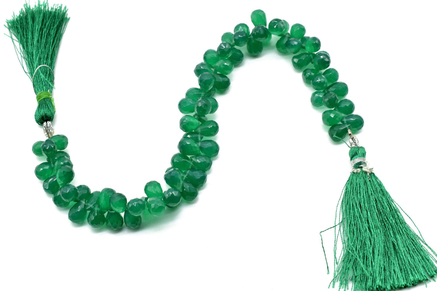 Green Onyx Drops faceted,Green Onyx Briolette,AAA Quality teardrop,6x9mm faceted drops,green teardrop,jewelry making beads,8'' drops strand