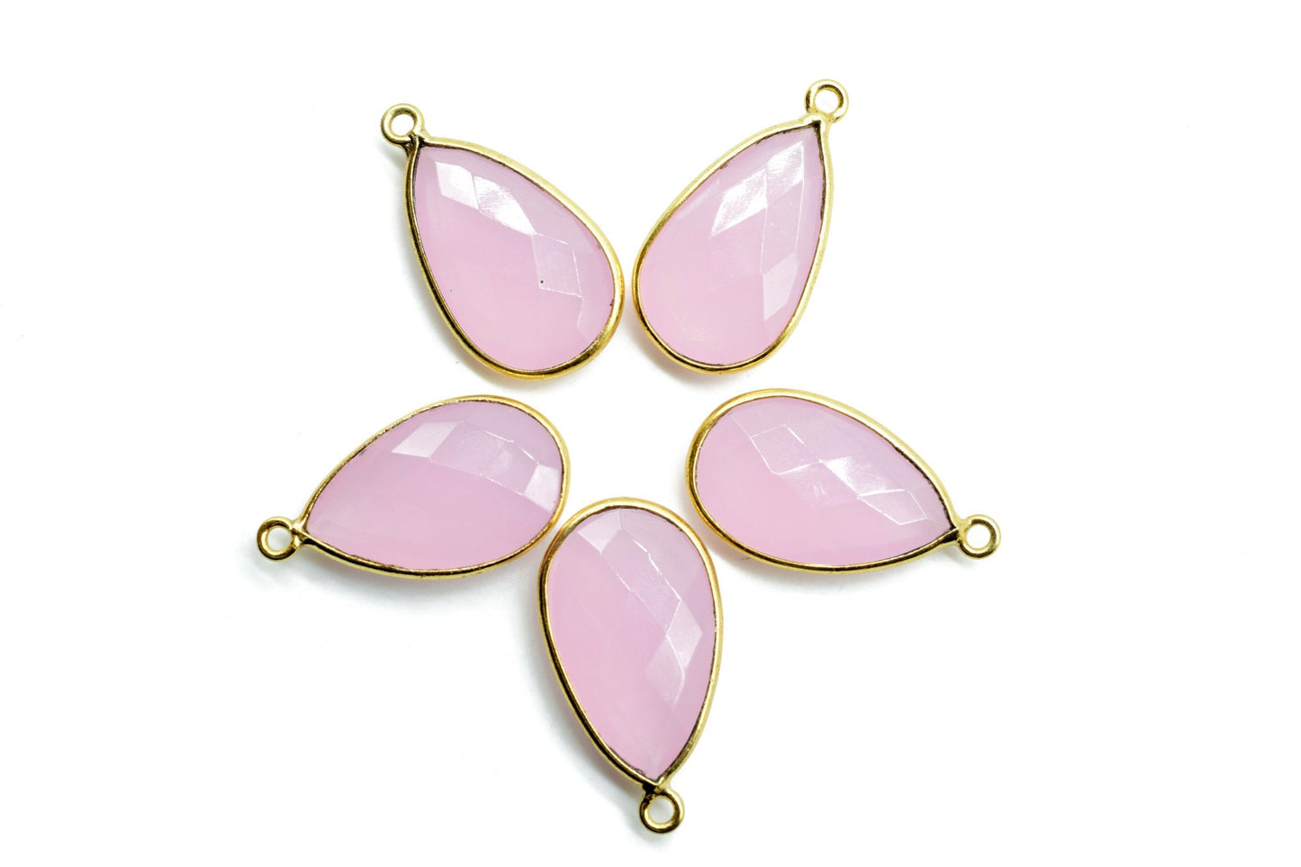 Pink chalcedony 12x20mm Pear shape charm,Checker Board cut Pink Chalcedony Pendant,Hot Pink charms,Fuchsia Pink Chalcedony Pear Briolettes