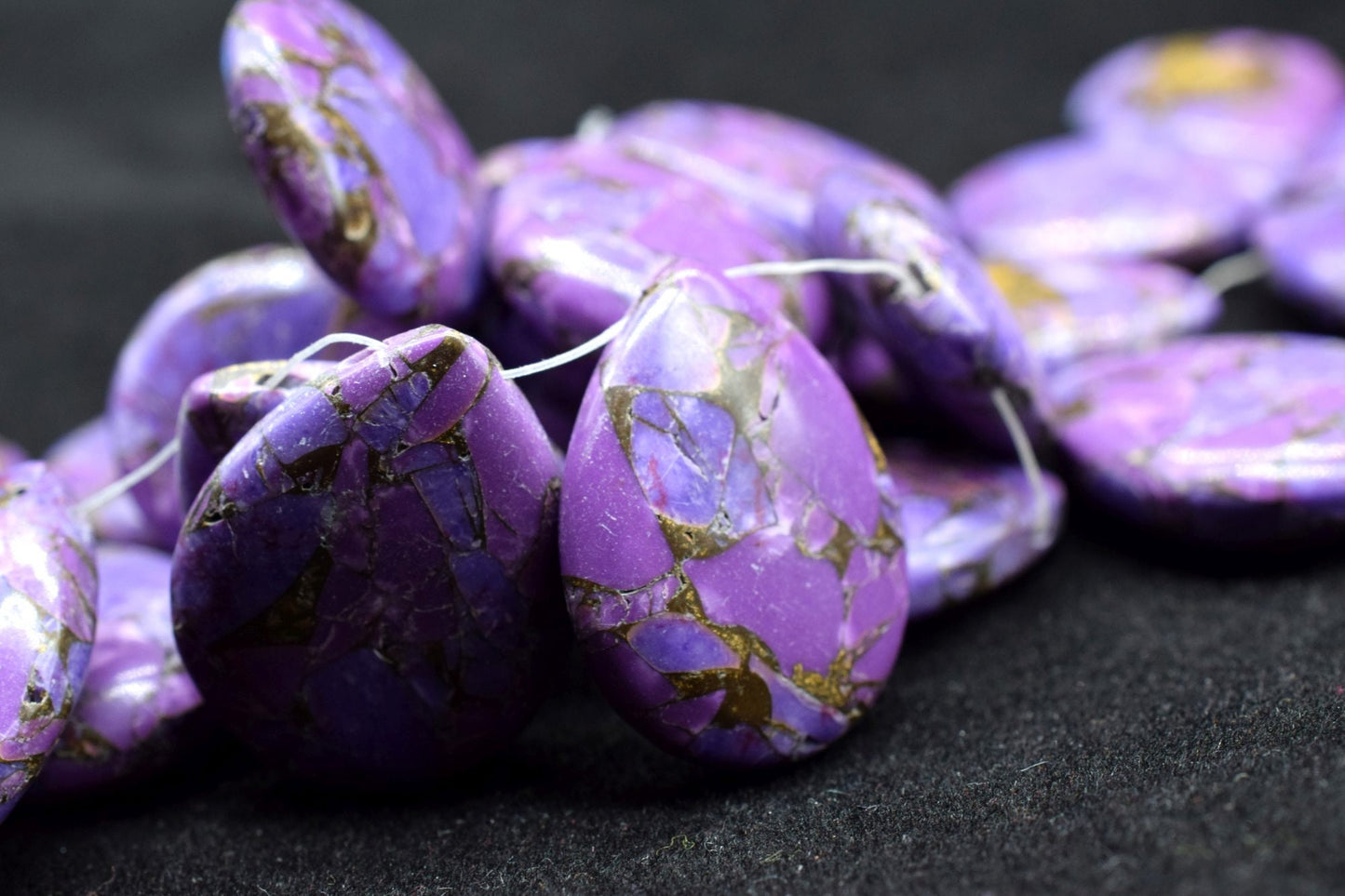 Purple COPPER Turquoise 18x23mm Smooth Pear Shape Briolettes,18x23mm Smooth Plain Pear Shape Briolettes,Calibrated Gemstones,Pear Shape bead