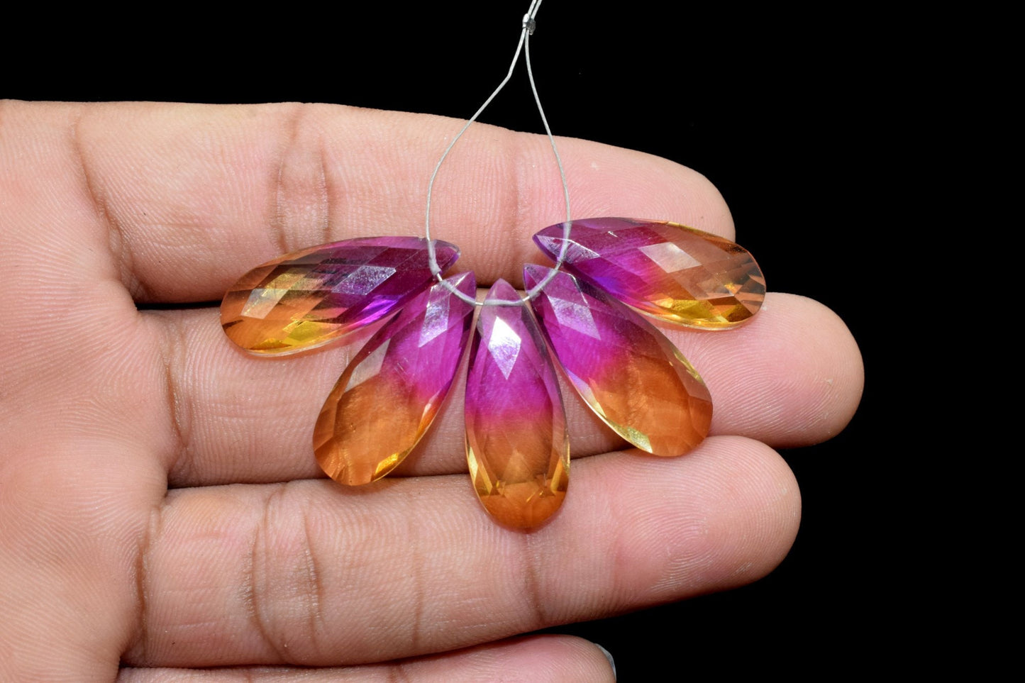 Natural Ametrine 10x30mm Faceted Pear Shape Briolettes,Ametrine Briolette AAA Flat Pear Drops Micro Faceted,Ametrine Faceted Drops,Briolette