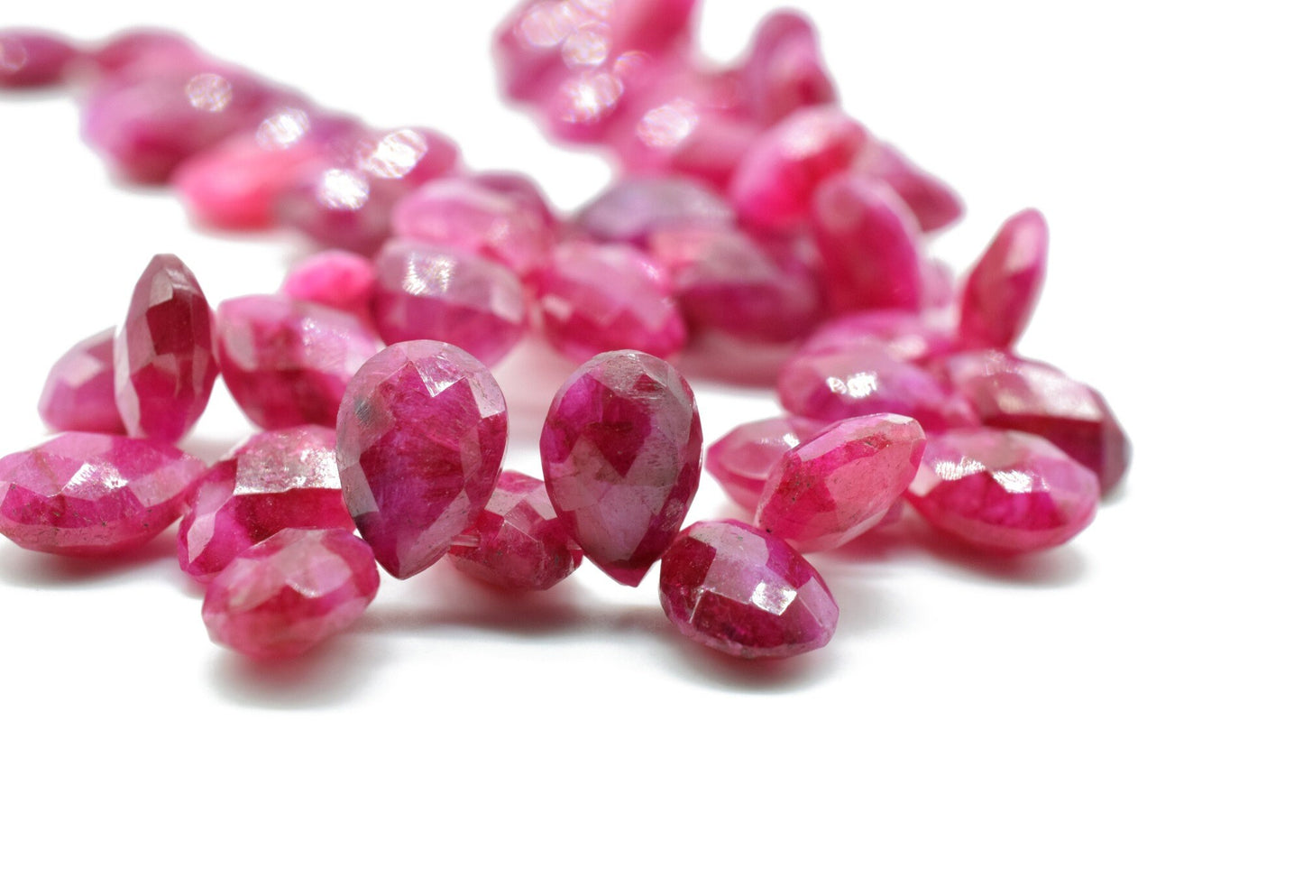 Natural Ruby Teardrop 7x10mm Briolettes,Ruby drilled Briolette,Super Finest Quality briolette,Natural Ruby briolettes,Wholesale briolettes