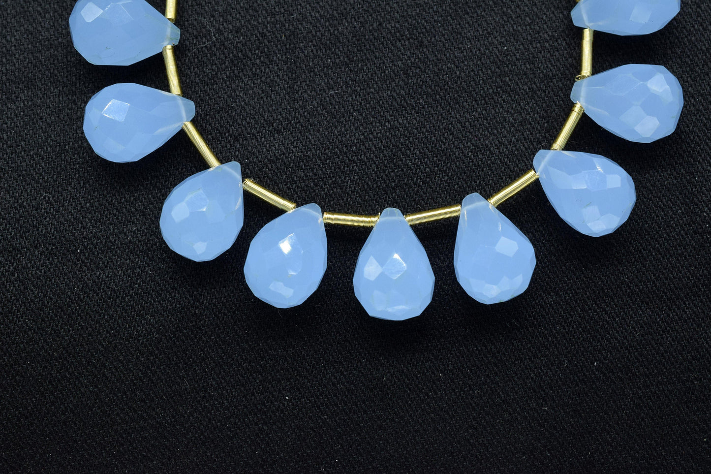 Blue Chalcedony Teardrop Shape Briolette, 10x14mm Drop Beads , Blue Chalcedony Faceted Drop Shape Briolette , AAA Quality Briolette