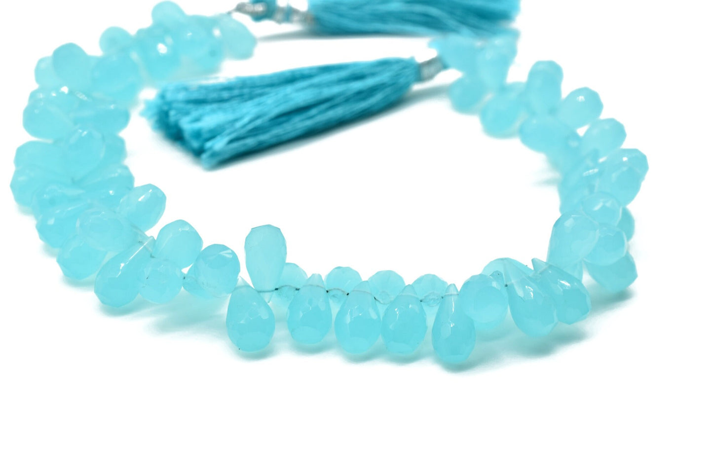 Peru Chalcedony faceted drops,AAA Quality teardrop bead,bridal Jewelry Making Supplie,Peru Chalcedony Teardrop,6x10 mm drops,9'' drop srtand