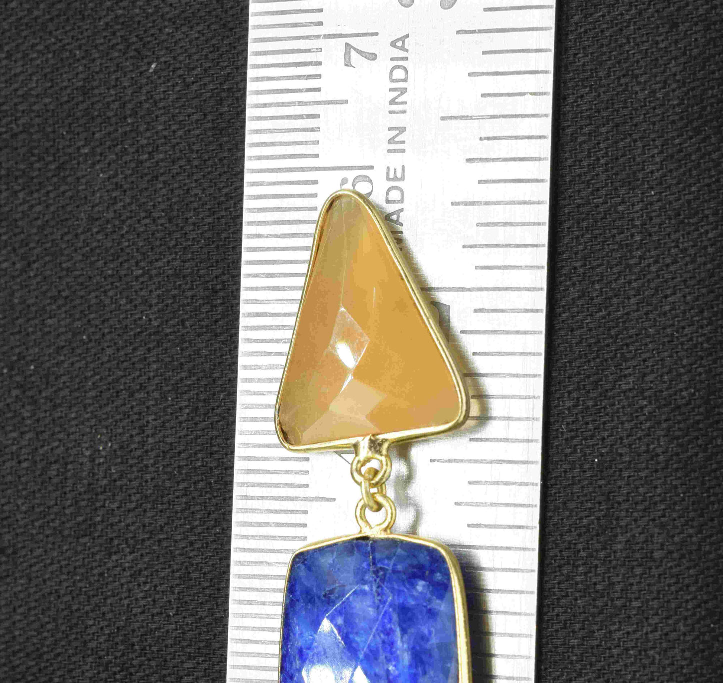 Sapphire Pendant Charms , Citrine Dangle Earring Component , Multi Gemstone Dangle Earring , Component Jewelry , B'day Gift