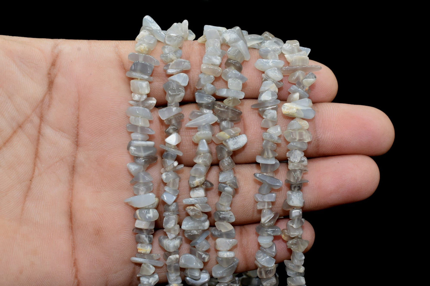 Grey Moonstone Chip Beads Strand,Genuine Natural Grey Moonstone Loose Beads Grade AA Pebble Chips Shape,Grey Moonstone chips pebble loose