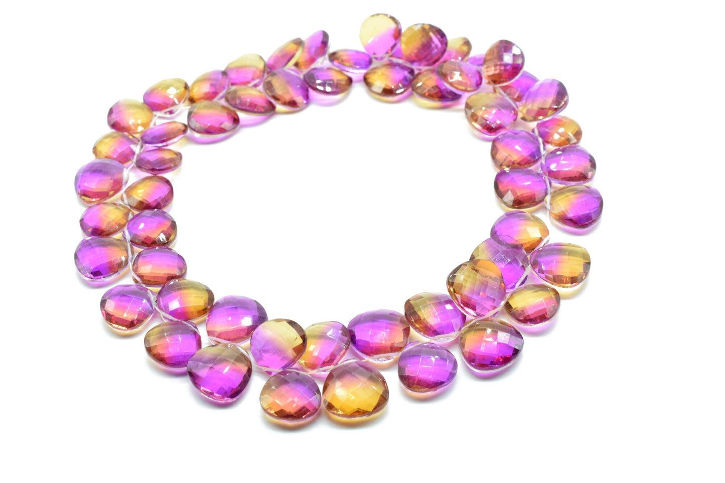 Natural Ametrine 20mm Heart Shape Briolettes,AAA Quality briolettes,20mm heart shape beads,Ametrine jewelry beads,Ametrine Briolettes,gift