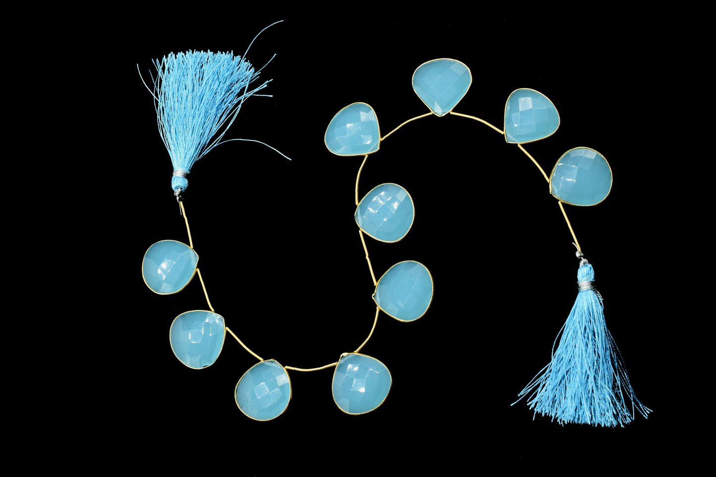 Aqua chalcedony 10 Pieces 20mm heart shape bezel strand,Gemstone Drilled bezel strandgemstone Charm,Faceted Gemstone JewelryMaking Component