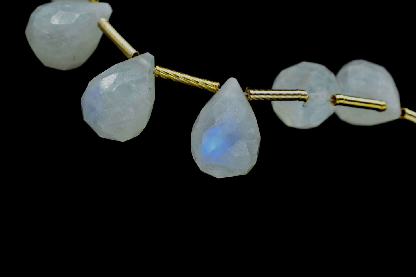 Natural Rainbow Moonstone 10x13mm Drop Briolettes,Calibrated Gemstone,Faceted Pear Briolettes,Moonstone Bead,Drops Shape Jewelry Making,Gift