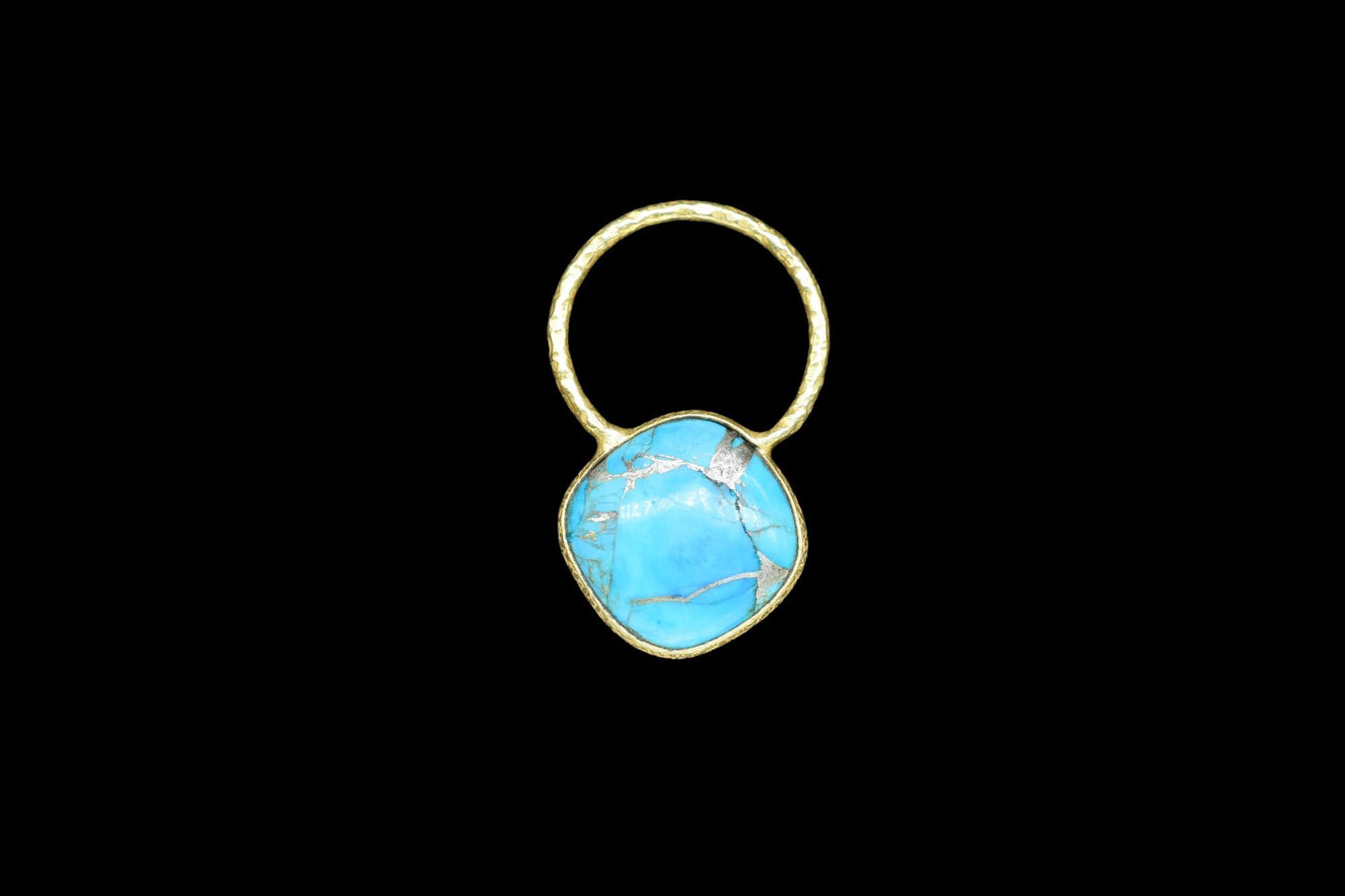 Turquoise Pendant/Gemstone Component/Single Bail Charm/Necklace Pendant/Cushion Shape Charm/Wholesale Supply/Gold Plated Jewellery/Gift