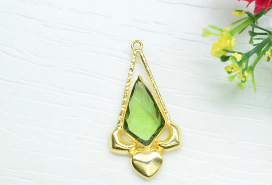 Peridot Pendant/Gemstone Component/Peridot Faceted Pendant/Necklace Pendant/Single Bail Charm/Necklace Pendant/Summer Collection/Wholesaler