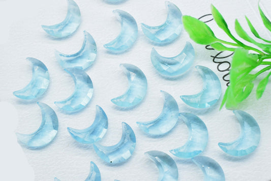 Sky Topaz 15mm Faceted Moon shape briolette,Gemstone Jewelry,Moon Shape Fancy Bead,Crescent Moon Shape Stone,Sky Blue Topaz Gemstone jewelry