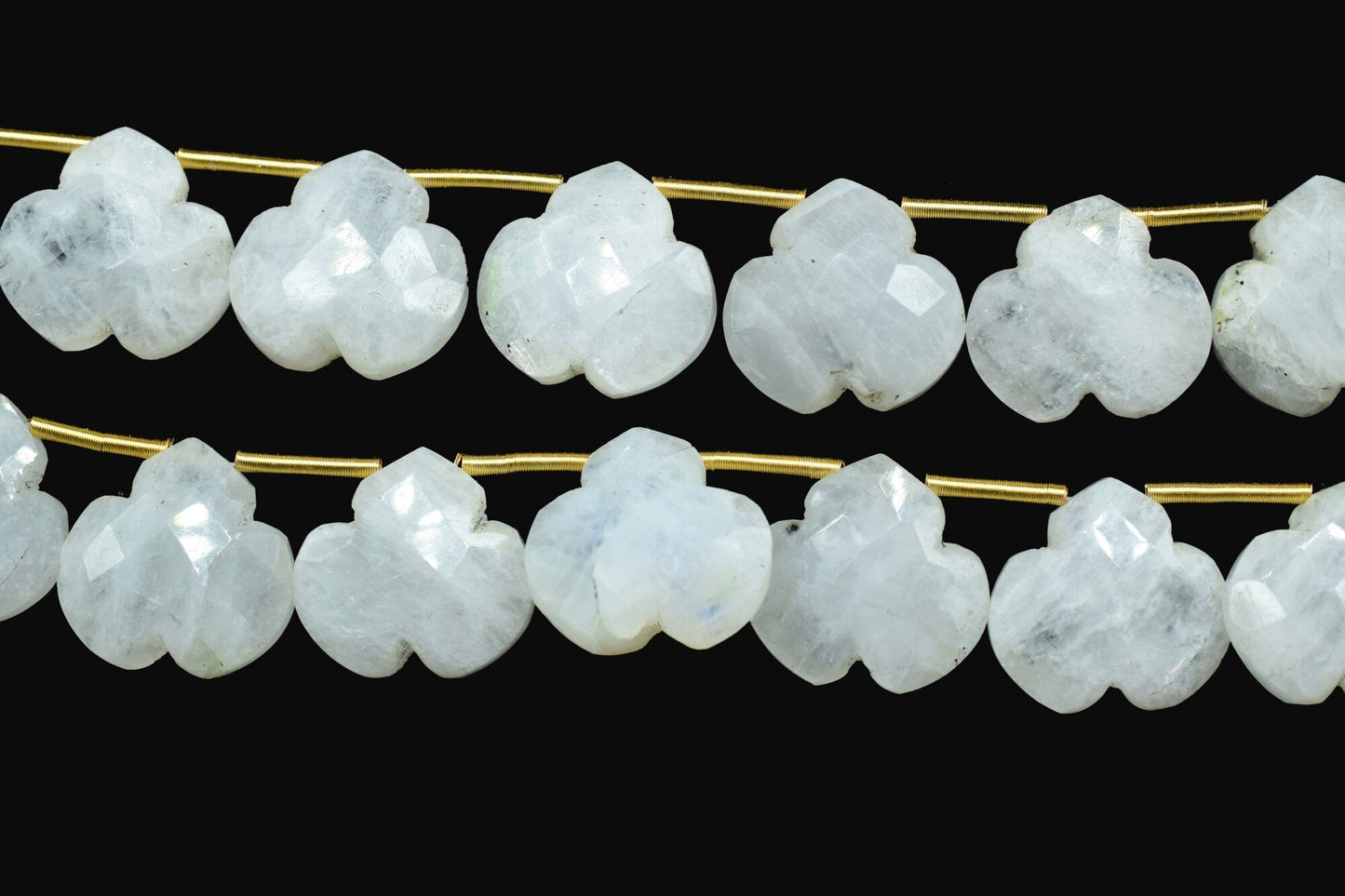 Moonstone fancy Shape Faceted Briolette|Carved Drill Fancy Briolette 4.5inch Strand | 10 Pieces,Side Drill,Gemstone Beads for jewelry making