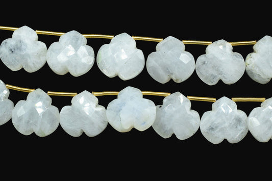 Moonstone fancy Shape Faceted Briolette|Carved Drill Fancy Briolette 4.5inch Strand | 10 Pieces,Side Drill,Gemstone Beads for jewelry making