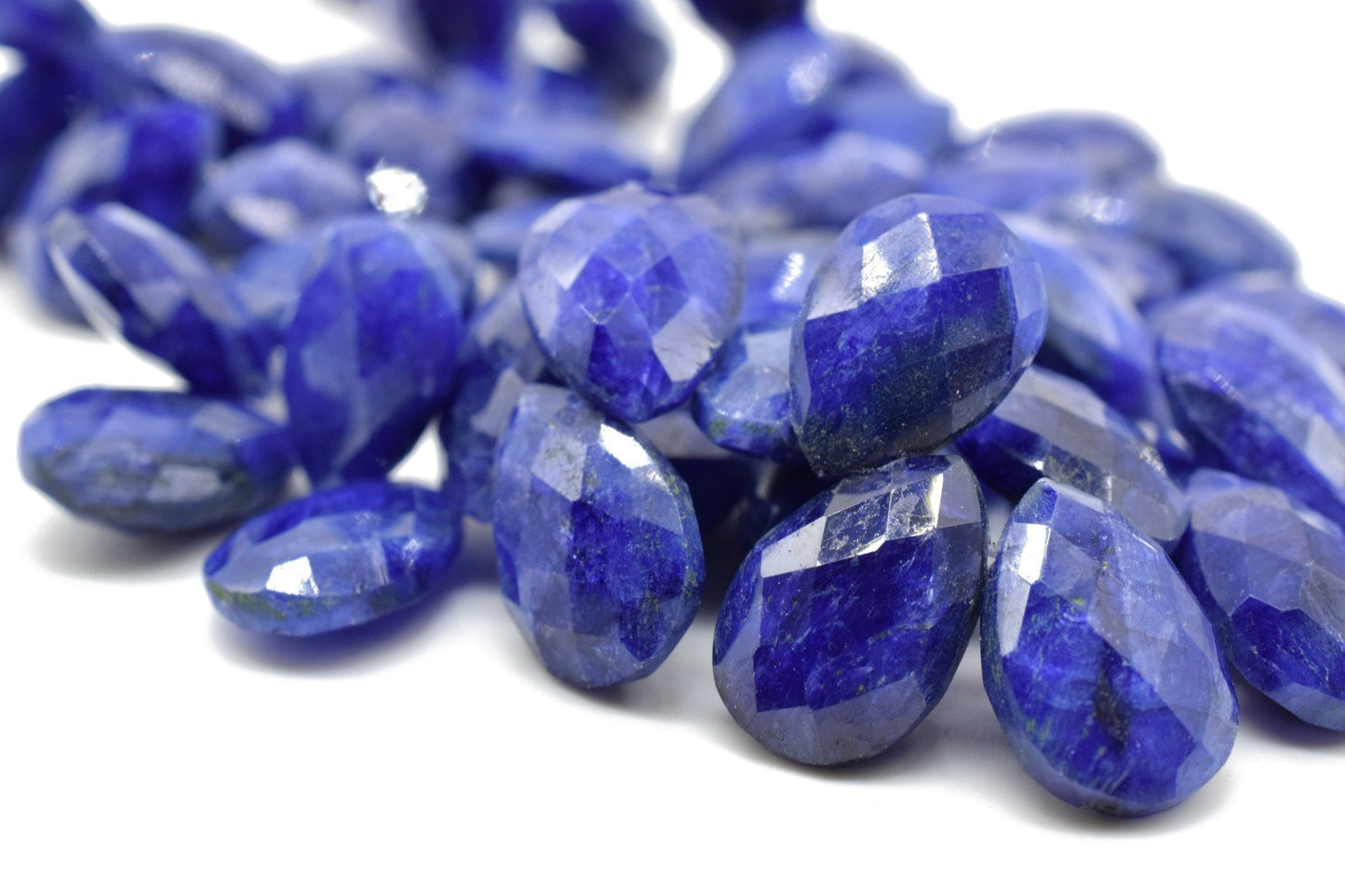 Blue Sapphire 9x13 Briolettes,Natural Sapphire Beads,Faceted Sapphire Beads,Sapphire Faceted Pear Briolettes,Jewelry making beads,Supplies