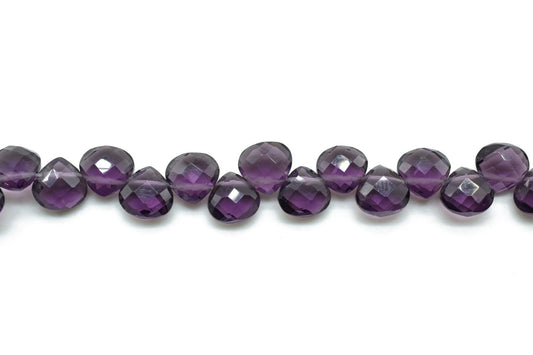 Amethyst Heart shape 6mm Briolettes,Amethyst drilled Briolette,February Birthstone briolettes,Purple Amethyst Quartz briolettes,Amethyst