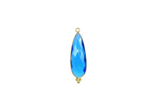 Neon Apatite 10x30mm Bezel charms,Bezel Link Supplies,Neon Apatite Jewelry making,Connector Pendant,Gemstone Teardrops,Neon Apatite Pendant