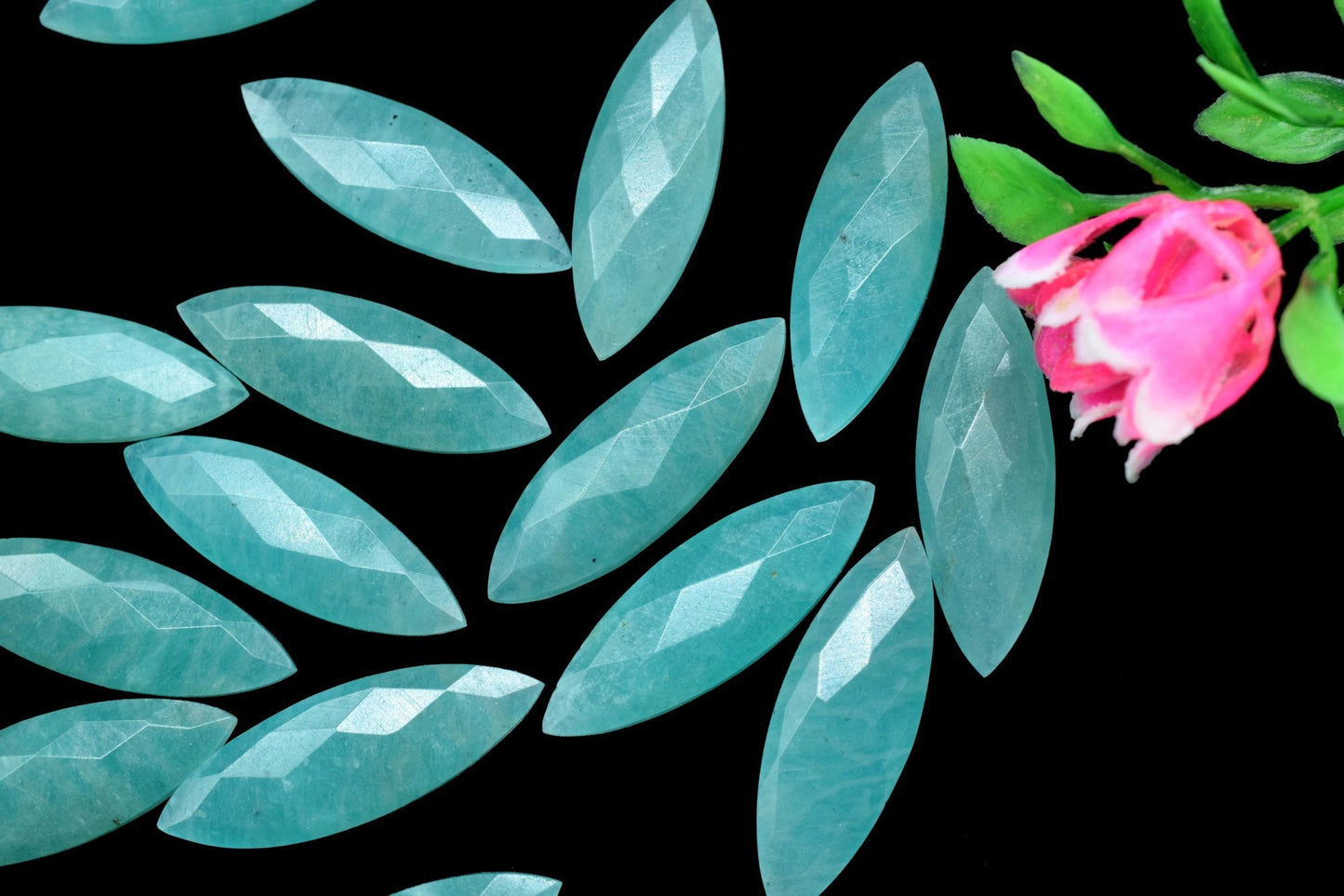 Natural Amazonite Faceted 10x30mm Size Briolettes, Marquise Shape Briolettes, Amazonite Pear, Amazonite Stone Jewelry, Long Pear Shape Beads