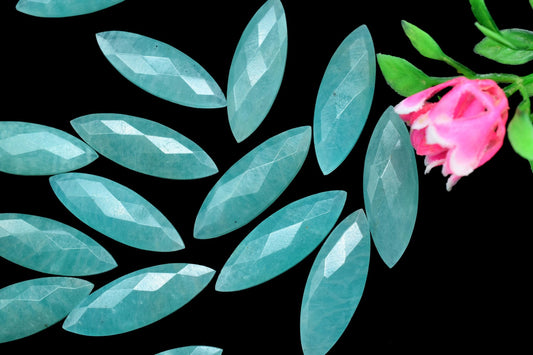 Natural Amazonite Faceted 10x30mm Size Briolettes, Marquise Shape Briolettes, Amazonite Pear, Amazonite Stone Jewelry, Long Pear Shape Beads