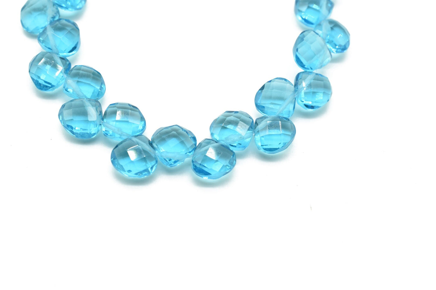 London Blue topaz Heart shape 6mm Briolettes,Jewelry making supplies,craft supplies,Blue topaz faceted briolettes beads strands,topaz beads