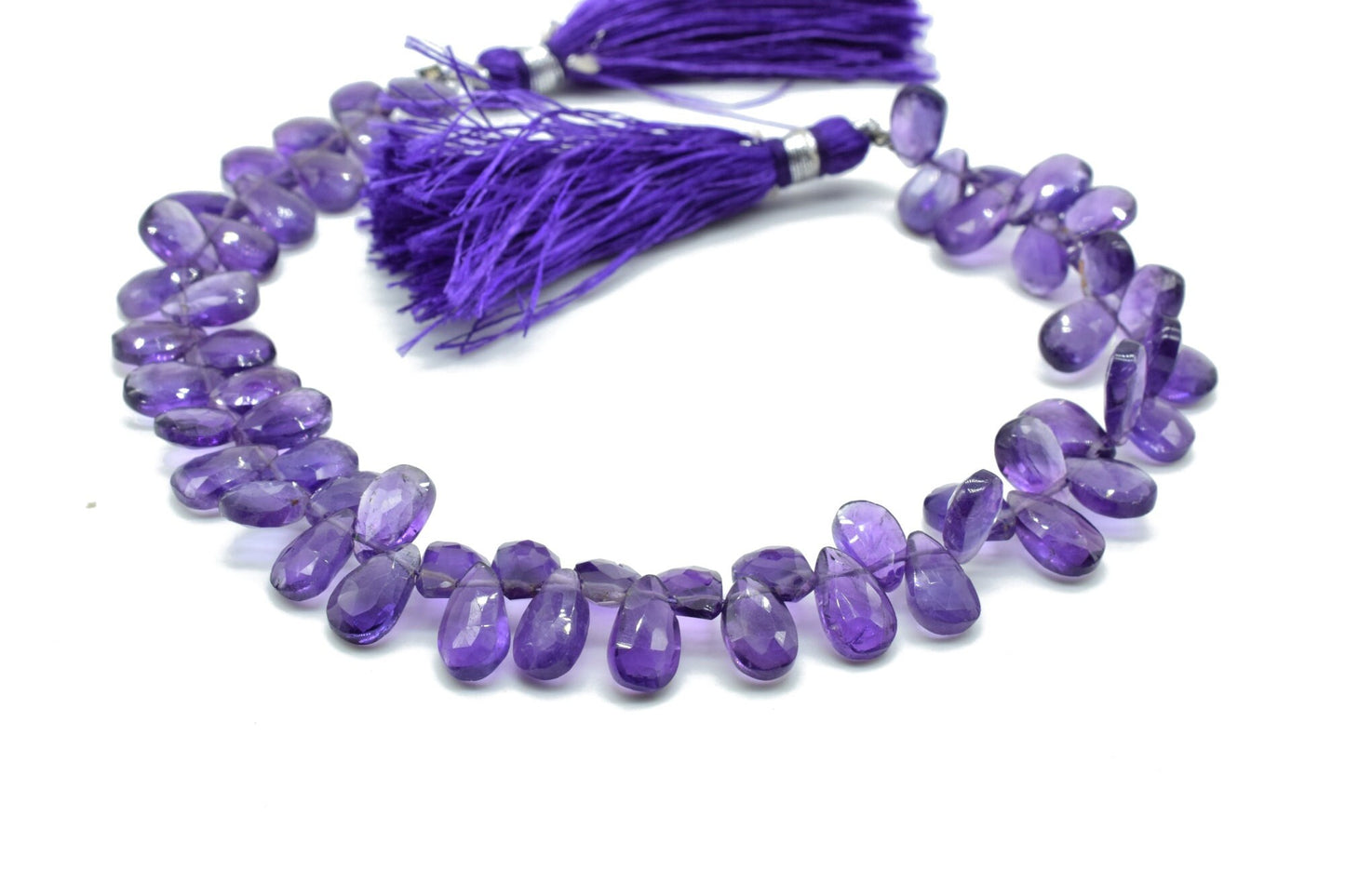 Amethyst Teardrop Briolettes,Amethyst faceted Briolettes,Super Finest Quality briolettes,Purple Teardrop briolettes strand,Amethyst beads