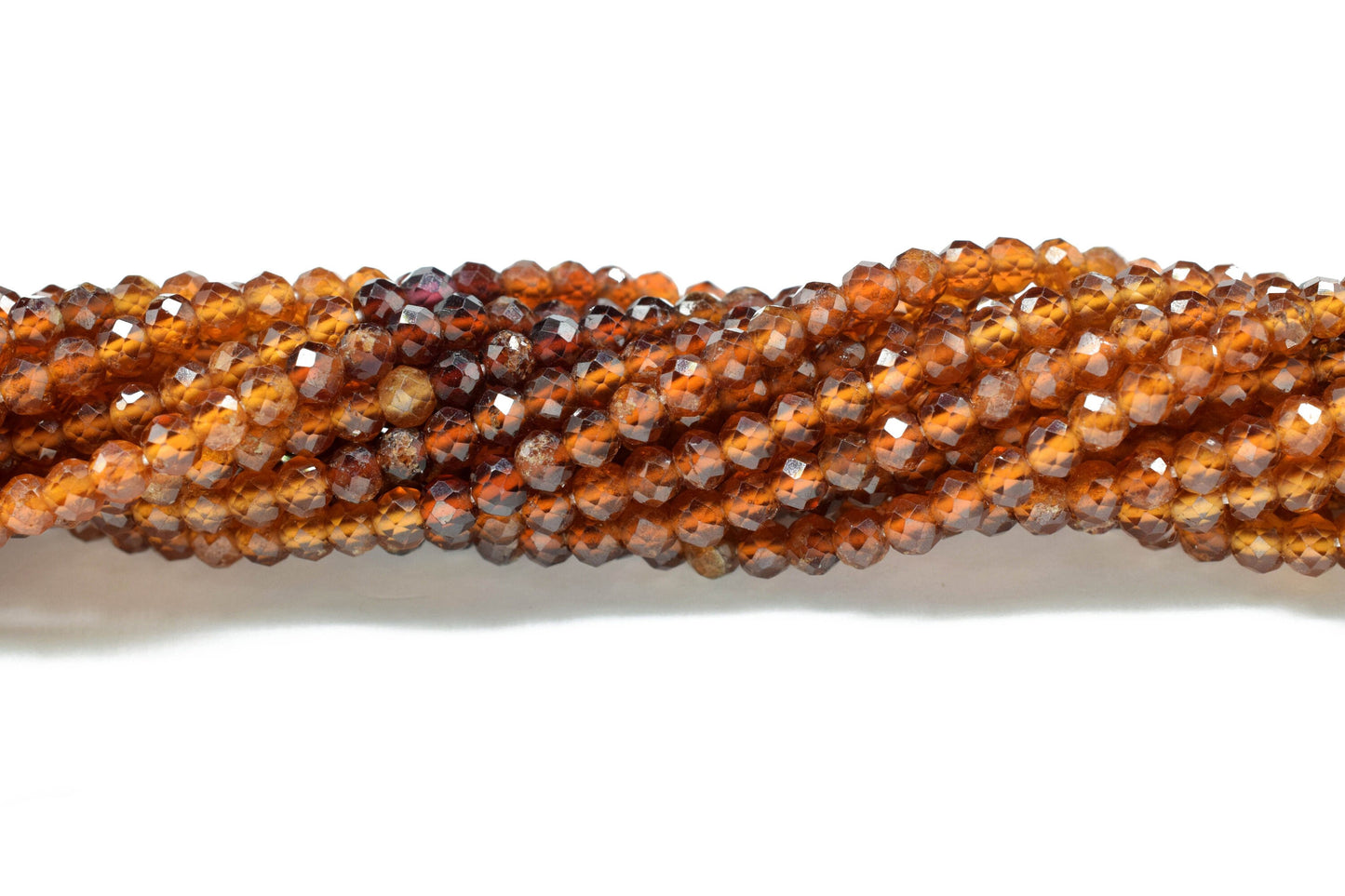 Natural Hessonite Garnet Faceted Beads,Gemstone Beads Strand,Hessonite Shaded Beads,Micro faceted beads,Hessonite Strand Beads Jewelry Gift