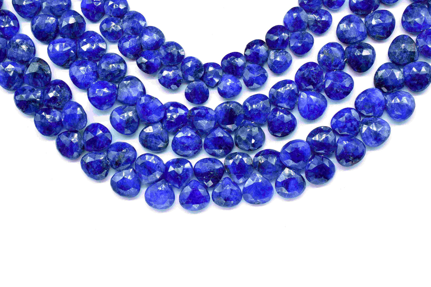 Blue Sapphire AAA Quality Faceted 10mm Heart Shape Briolettes,Blue Sapphire Faceted Heart Shape Beads Briolette,Jewelry Making Supplies,Gift
