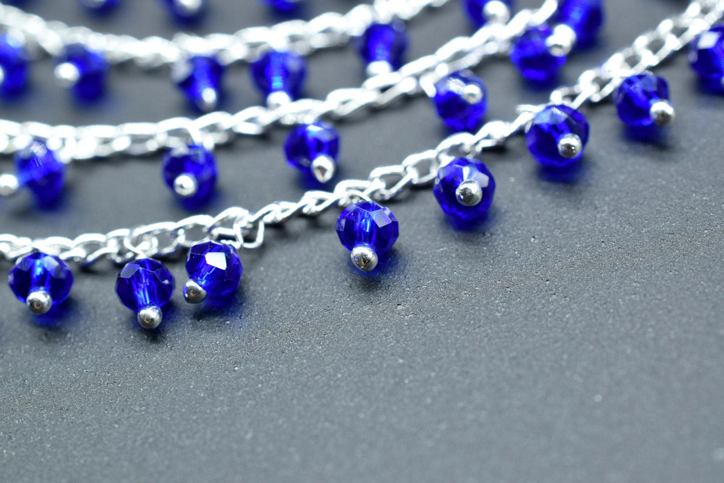 Blue sapphire Quartz Cluster Rosary Chain,sapphire Faceted Rosary Chain,Dangling Rosary Chain,Unqiue Rosary,Wire Wrapped Beads Rosary,Rosary
