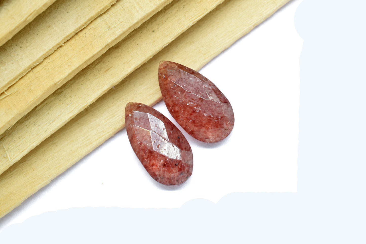 Pink Strawberry 8x16mm Faceted Pear Shape Briolettes,Teardrop Beads,Semi-Precious Gemstones Bead,Calibrated Pear Bead,Pink Strawberry pear