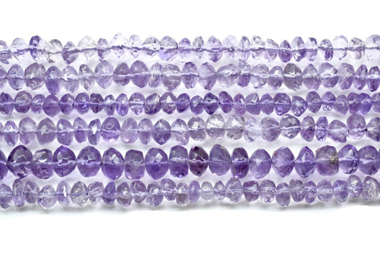 Amethyst Faceted Rondelle Beads - Genuine Amethyst /Natural Gemstone,Amethyst Rondelle Beads,Amethyst Beads Strand,Faceted Rondelle Beads