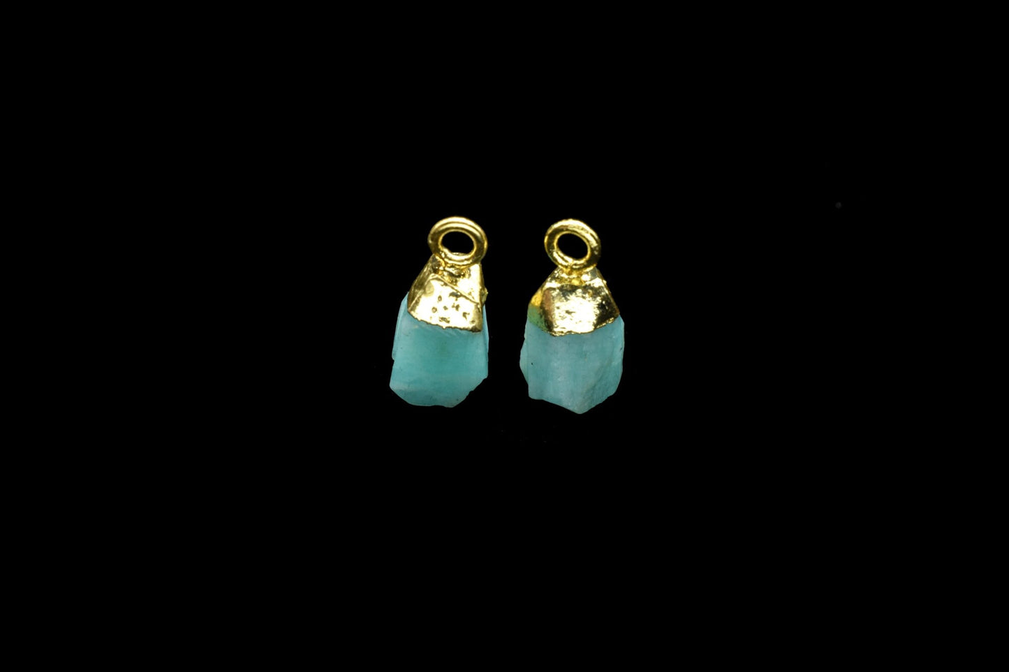 Amazonite Raw Pendants,Rough Electroplated Chams,Amazonite Pendant Connectors Jewelry Necklace,Loose Rough Stone Pendant,Gemstone Pendant