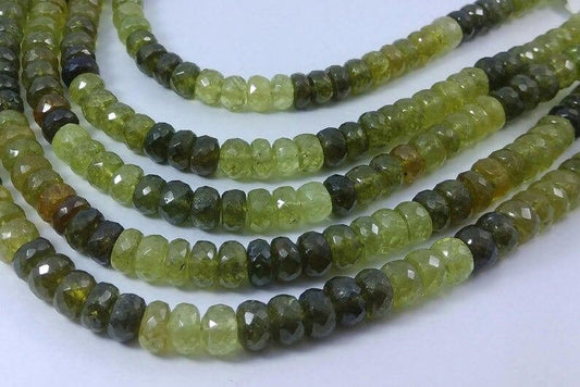 Natural Grossular GARNET Faceted Rondelles Size 5.5-6mm,Grossular Garnet Faceted Rondelle Shape Gemstone Beads,Gemstone Beads 8" Strands