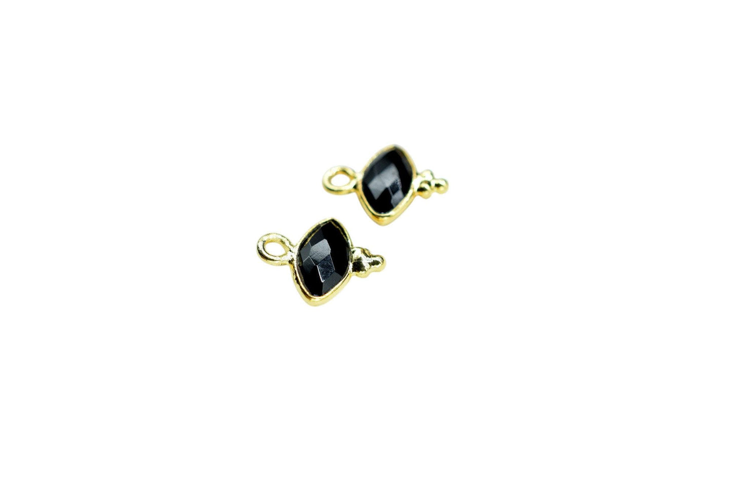 Gemstone Black Onyx Charms Pendant/Marquise Shape Pendant/Handmade Pendant/Tiny Pendant/Necklace Connector jewelry/B'day Gift