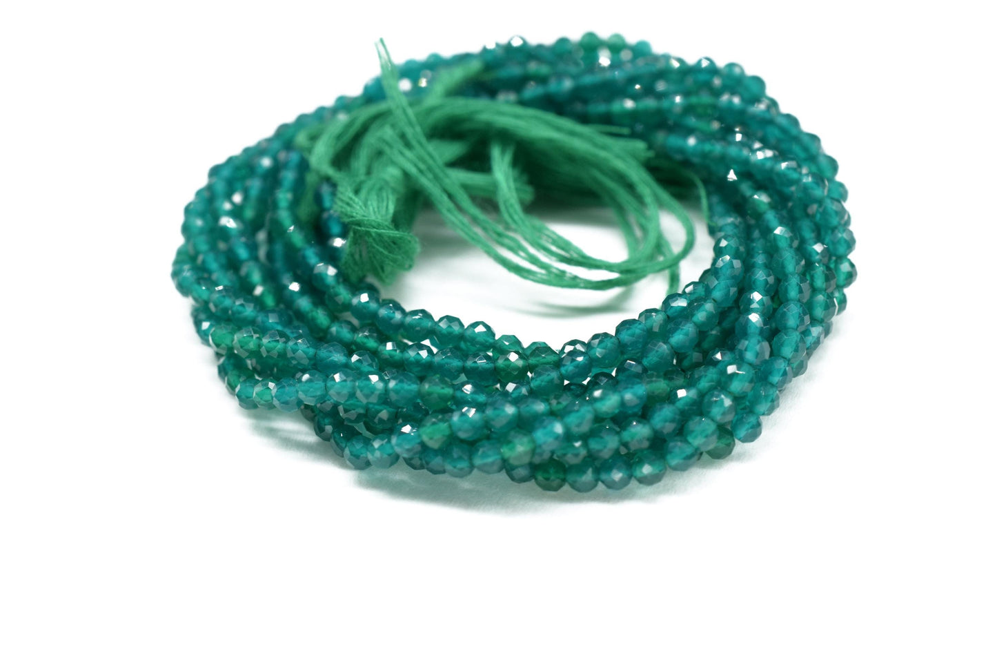 3mm Green Onyx Faceted Rondelle Beads,Onyx Faceted Beads Strand,Jewelry making beads,Natural Gemstone Beads,Green Onyx Beads Strand,
