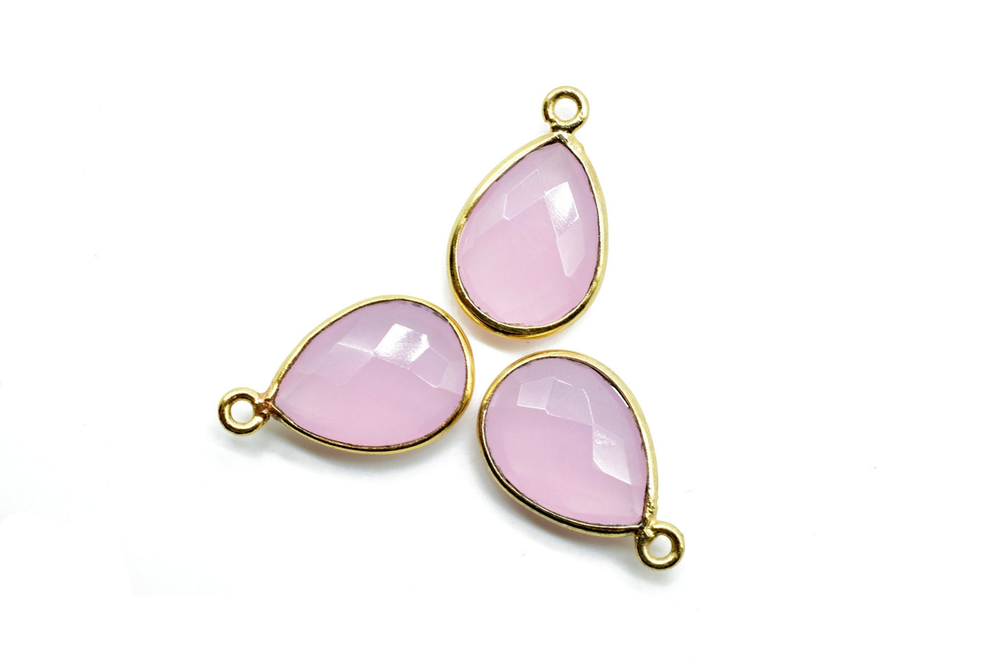 Rose Quartz 10x14mm Pear shape charm,Checker Board cut Rose Quartz Pendant,Rose Quartz charms,Rose Quartz Pear Briolettes,Pink connectors