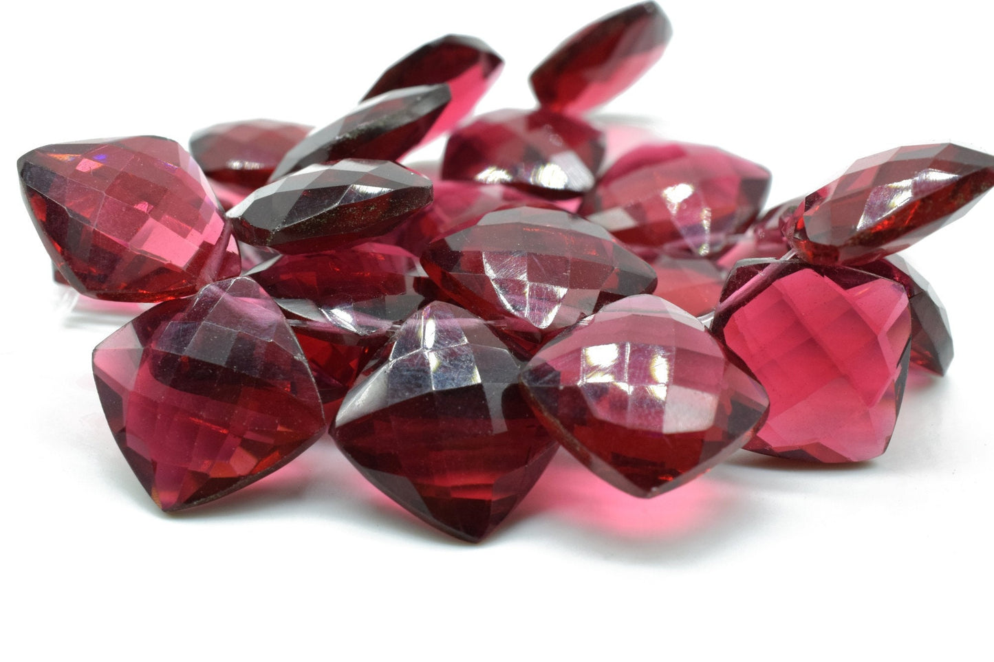 Pink Tourmaline Faceted Cushion Briolettes,Pink Tourmaline Square briolettes,Tourmaline Drill briolettes,Pink Tourmaline 14mm briolettes,