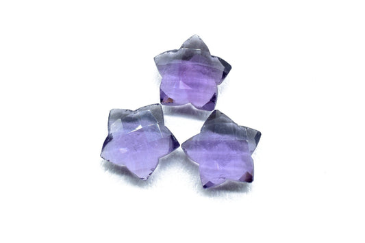 Amethyst 12mm carved star shape Briolettes,star shape Faceted Briolette,Gemstone,Hand Carved Briolette,Carving Gemstone,Carved stones