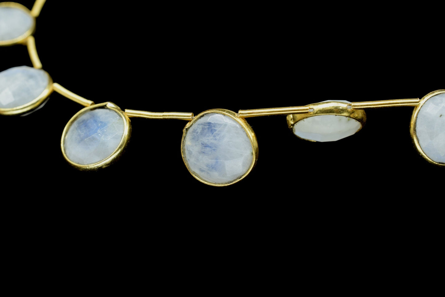 Moonstone 10mm Faceted Round Shape charms strand,Moonstone Brass drilled charms,MoonstoneRound drill pendant, Moonstone strand
