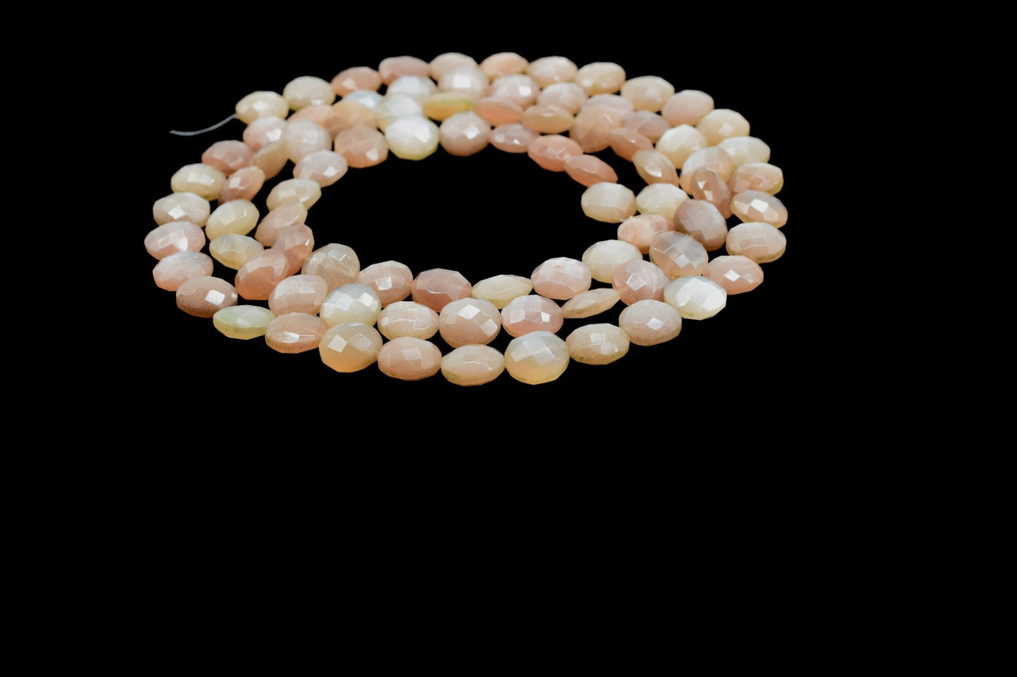 Peach Moonstone 8mm Coin Beads ,Faceted Gemstone Coin beads, Jewelry Supplies,Peach Moonstone Faceted Coin,Faceted Coin Shape Beads,Gemstone
