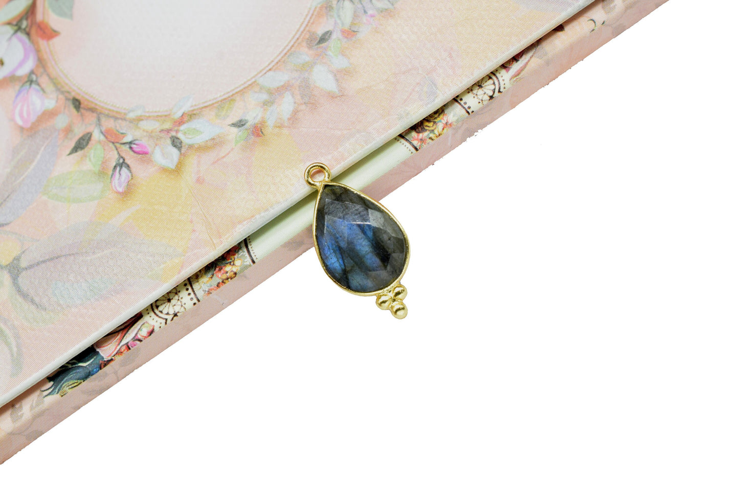 Labradorite Gemstone 10x14mm Gold Plated Bezels,Labradorite connector Jewelry Making Charms Crafts,Labradorite Pear Shape Pendant Charms