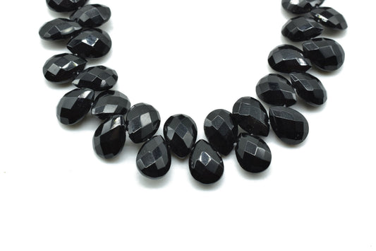 Black Onyx Teardrop 7x10mm Briolettes,Jewelry making supplies,craft supplies,Black onyx Briolettes,Black Spinel briolettes,Black onyx jewels