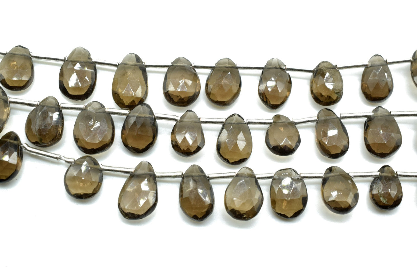 AAA Smoky TearDrop Briolettes,Smoky drops,Jewelry making beads,Supplies beads,Smoky Pear shape Briolettes strand,Gemstone Briolette Drop,